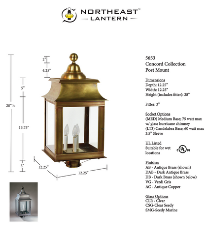 Concord Pagoda Outdoor Post Lantern 5653