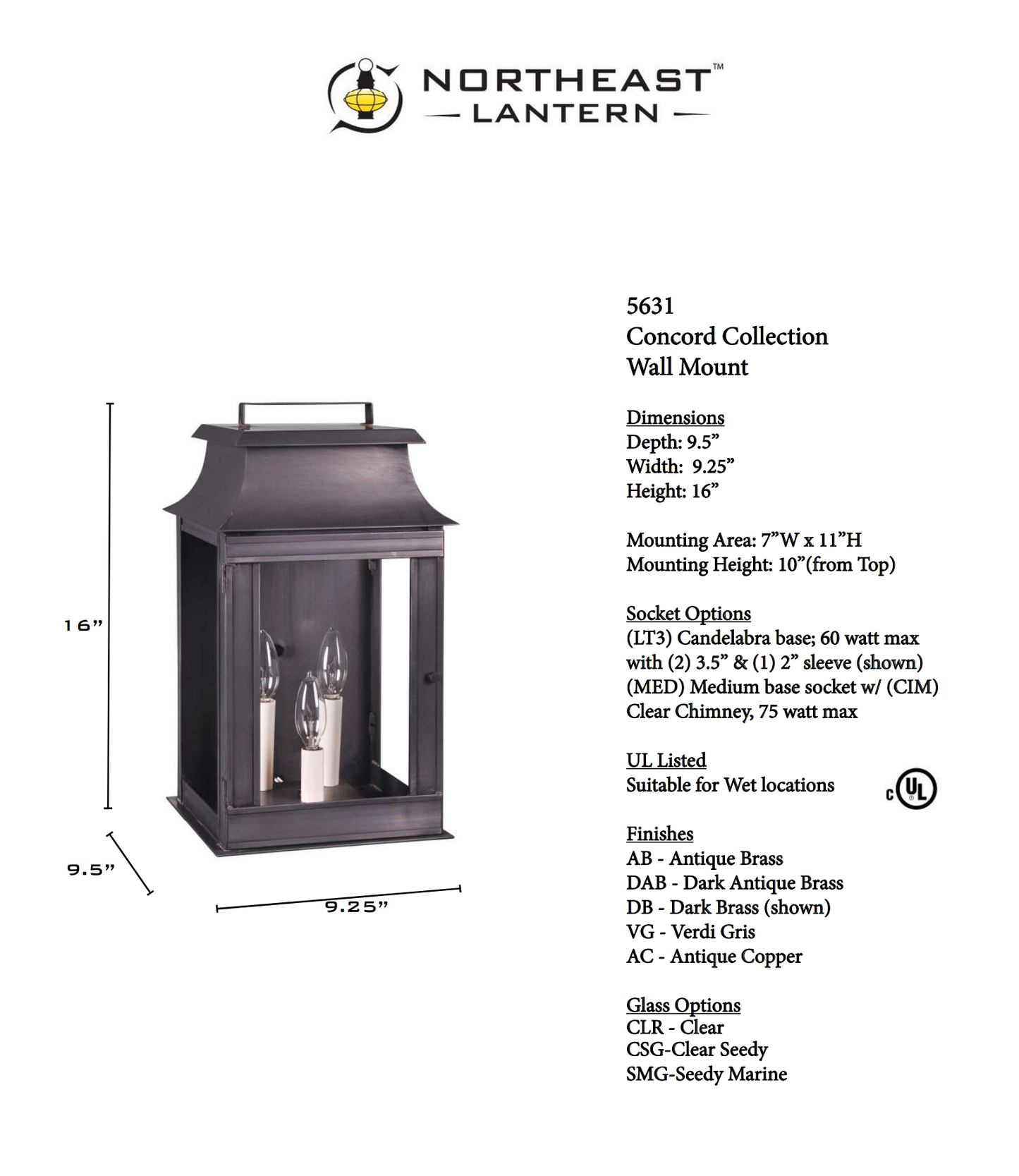 Concord Pagoda Outdoor Wall Lantern 5631