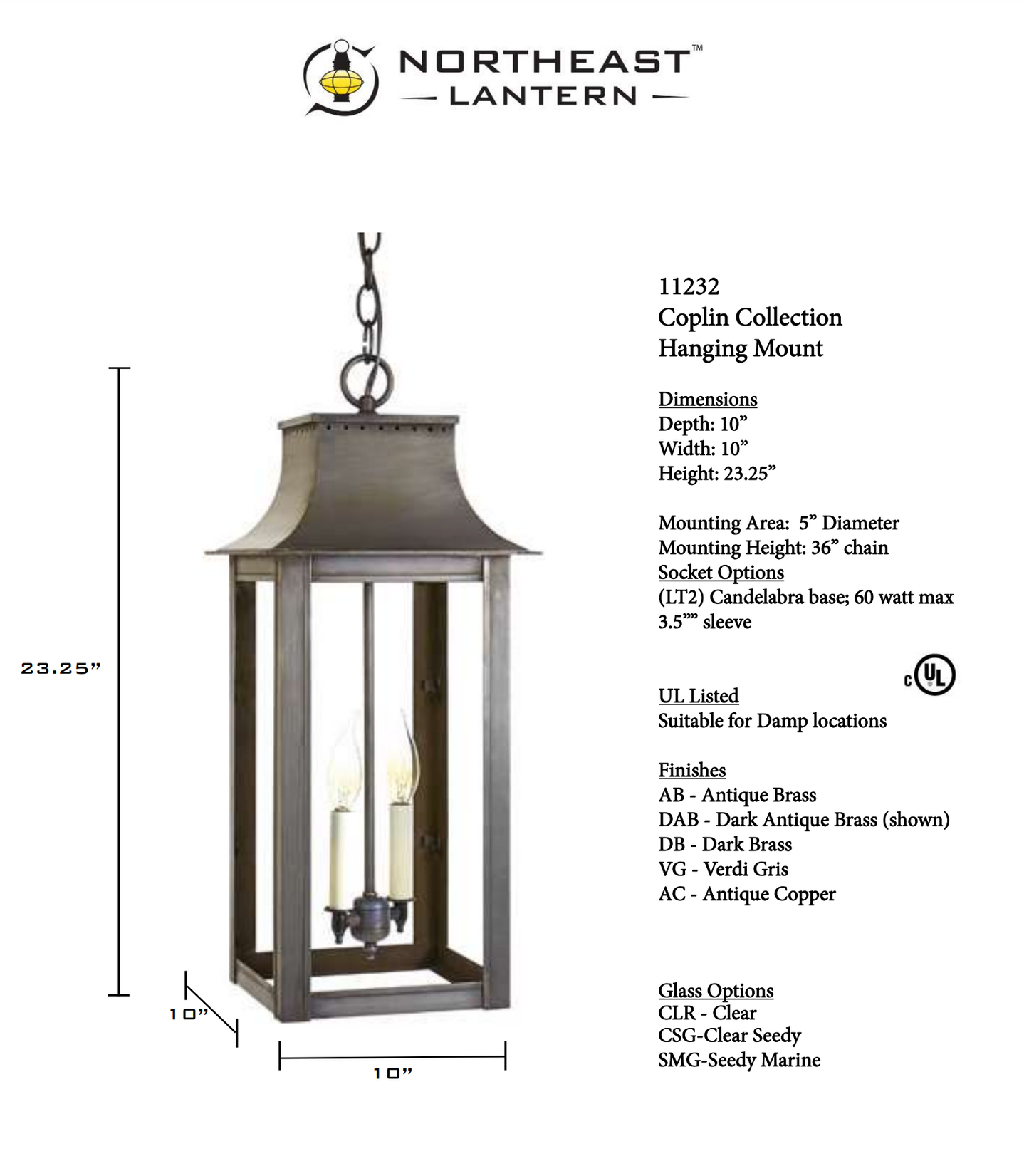 Coplin Hanging Lantern 11232