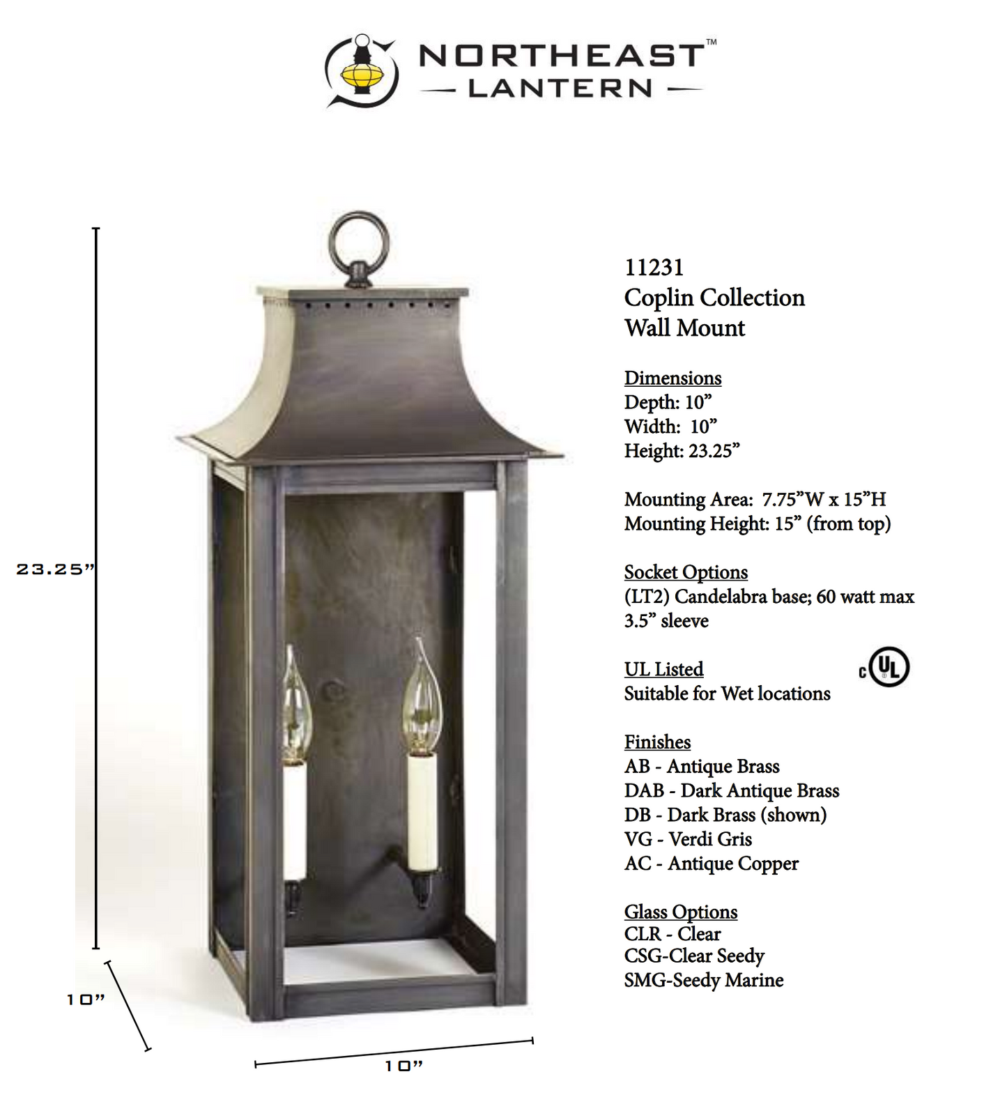 Coplin Large Wall Lantern 11231