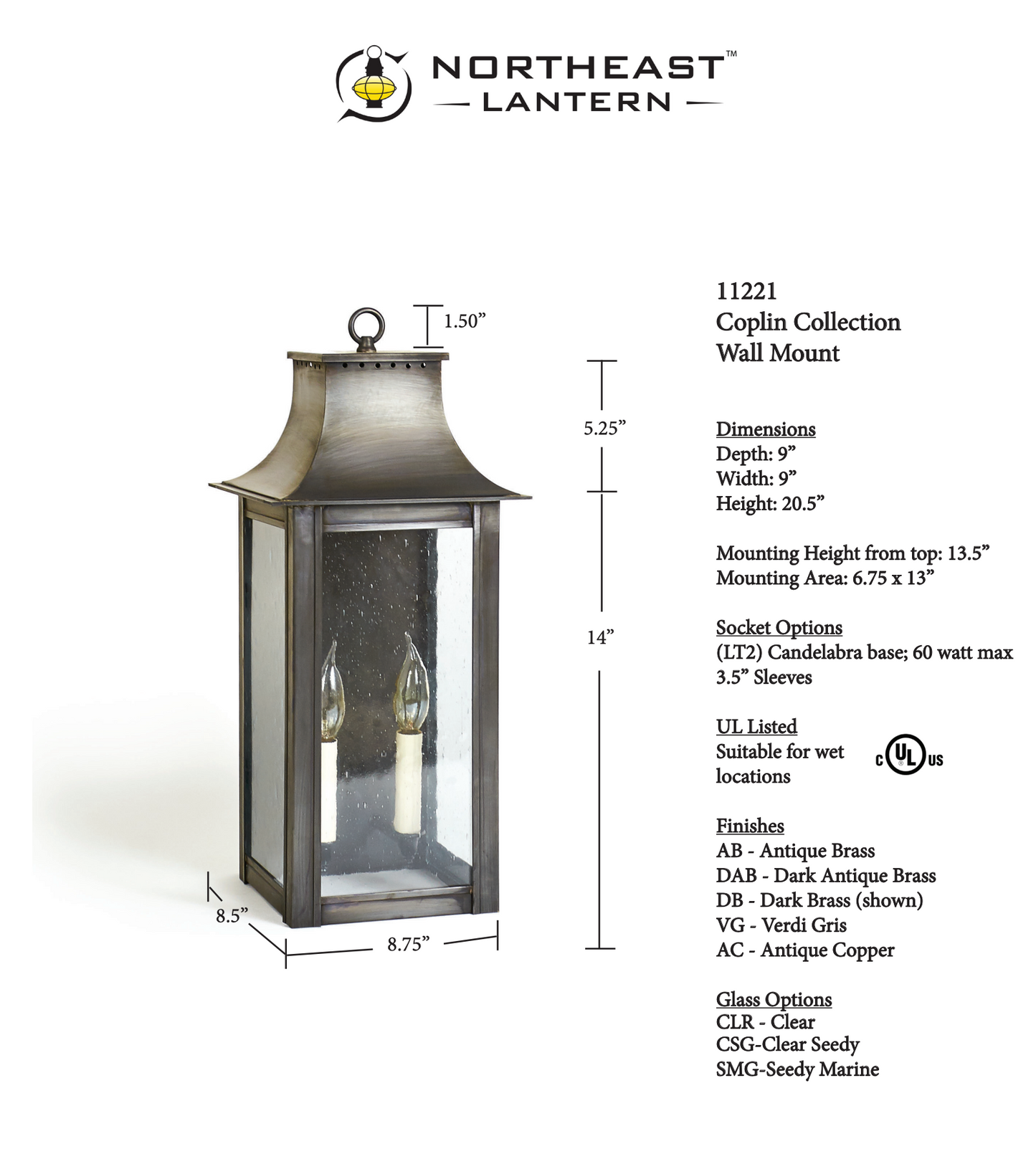 Coplin Medium Wall Lantern 11221