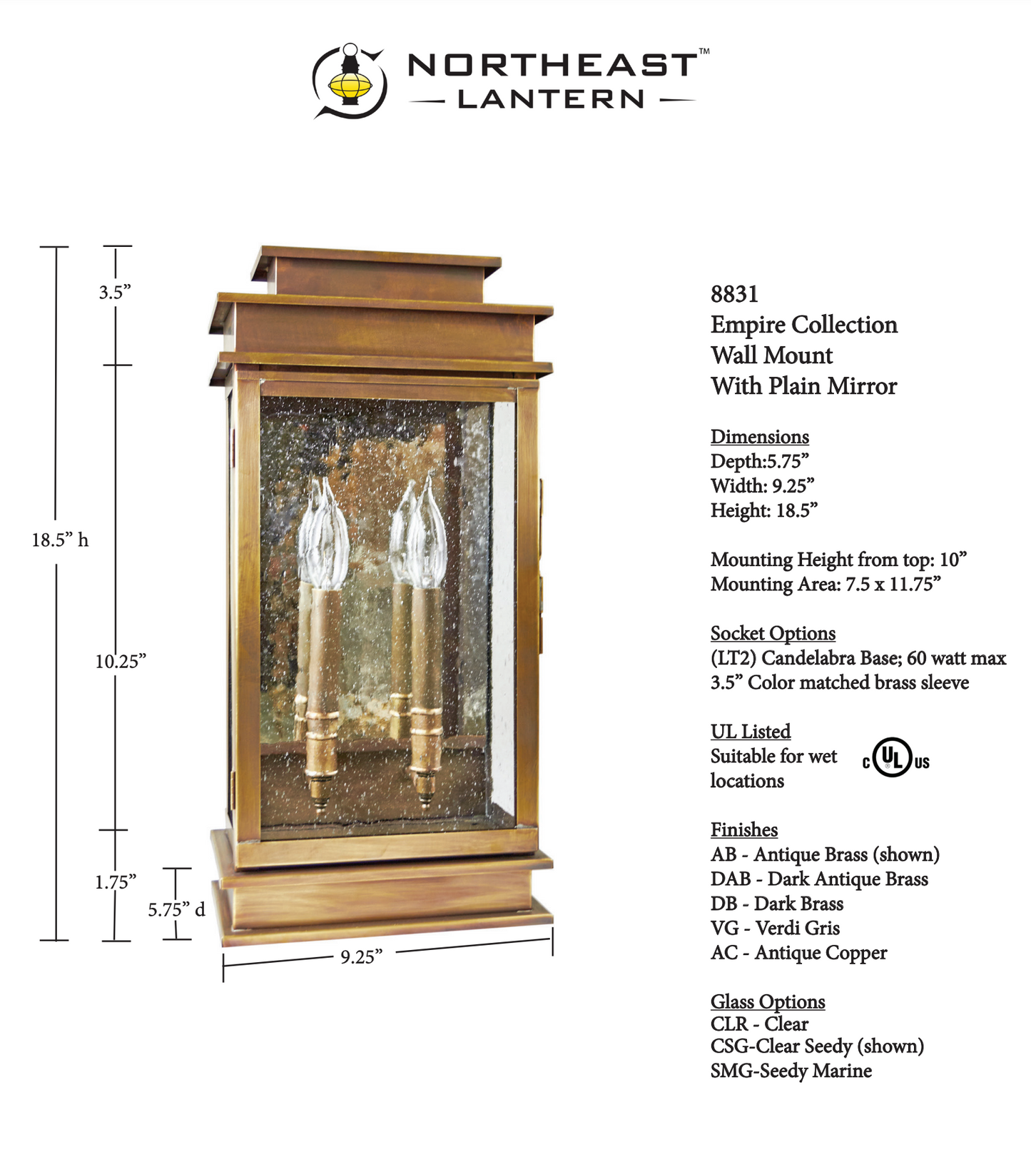 Empire Outdoor Wall Lantern 8831