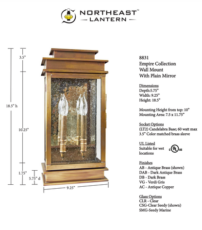 Empire Outdoor Wall Lantern 8831