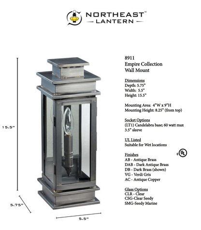 Empire Outdoor Wall Lantern 8911