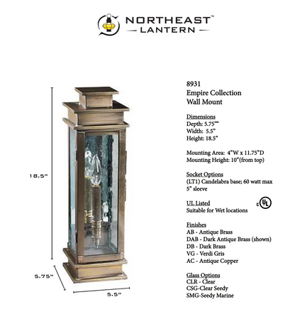 Empire Outdoor Wall Lantern 8931