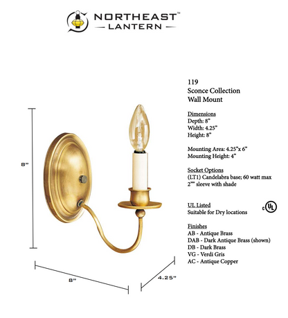 Wall Sconce 1 J-Arm 119