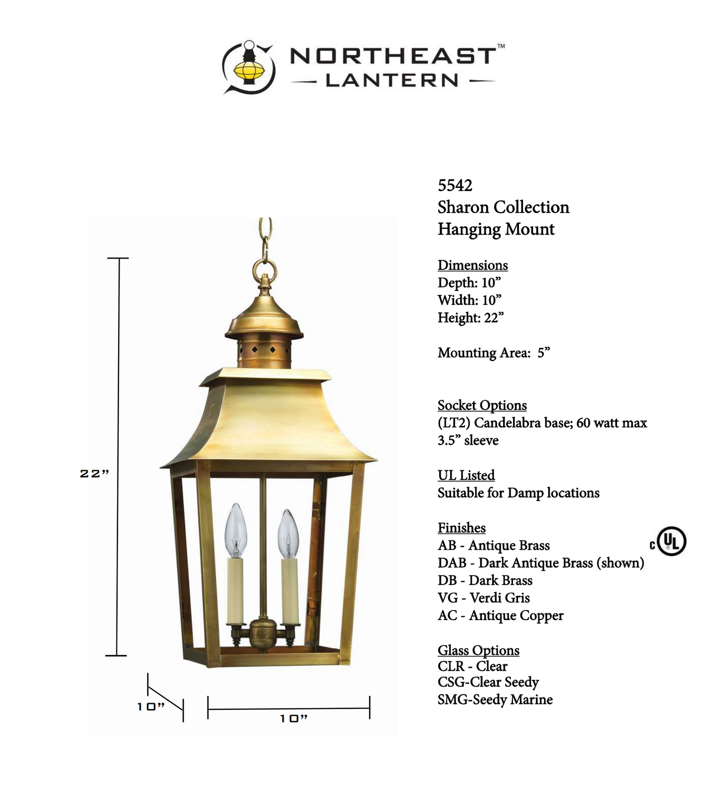 Sharon Pagoda Outdoor Hanging Lantern 5542