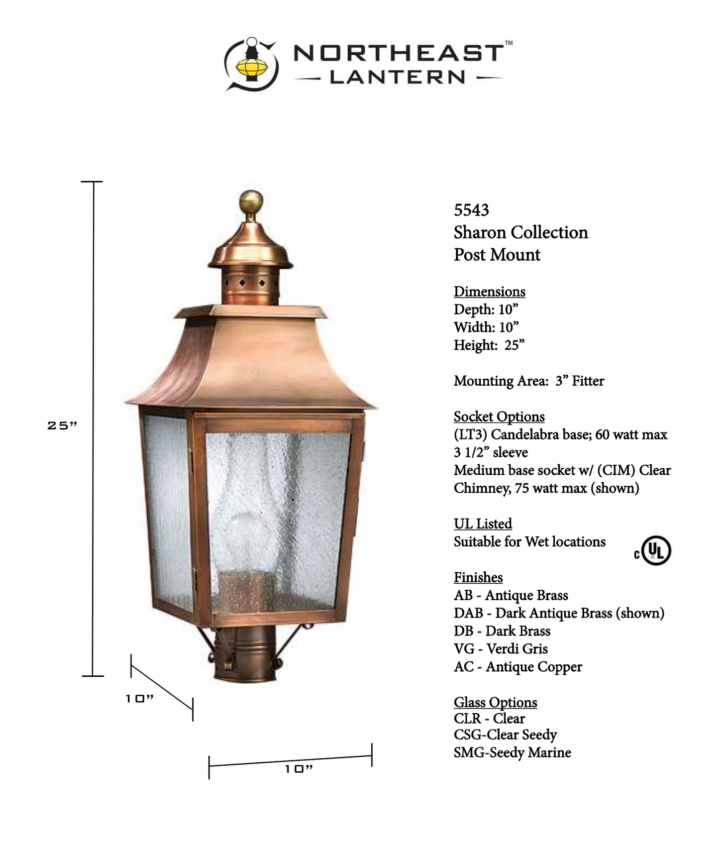 Sharon Pagoda Outdoor Post Lantern 5543