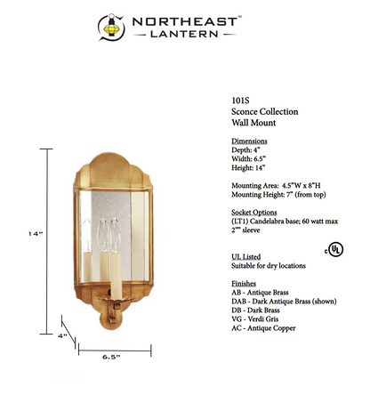 Small Mirrored Wall Sconce 101S