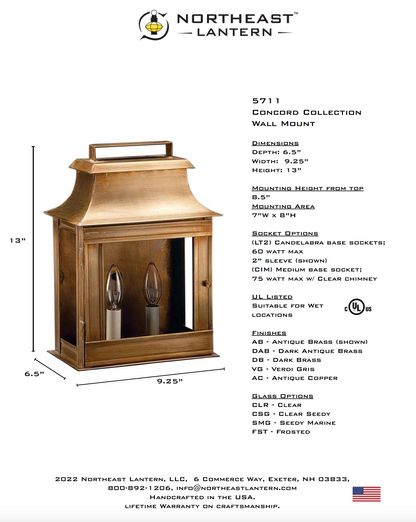 Concord Pagoda Outdoor Wall Lantern 5711