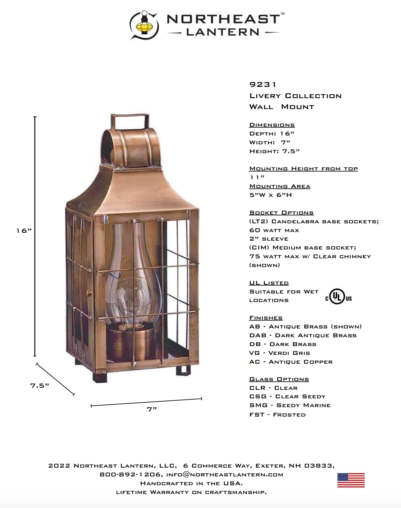 Livery Culvert Top H Rod Outdoor Wall Lantern 9231